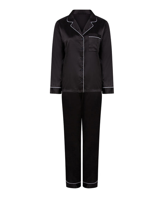 WOMENS SATIN LONG PYJAMAS